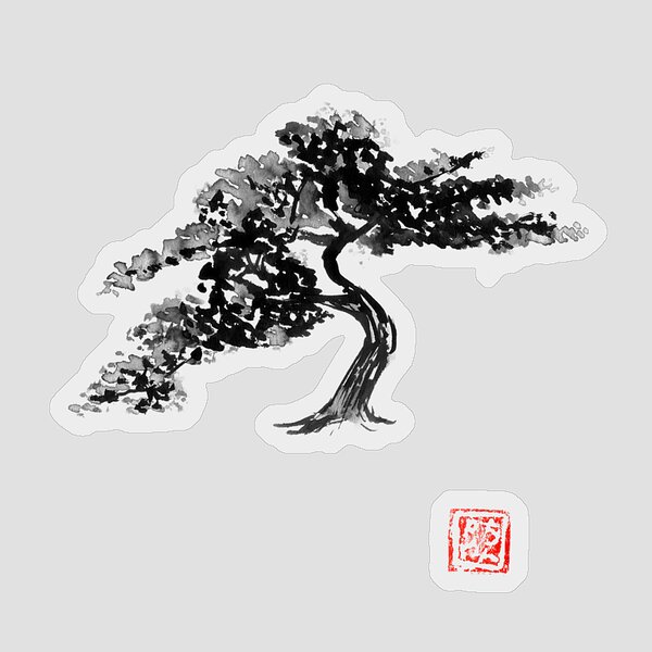 Decal Sticker Multiple Sizes Bonsai Business Bonsai Outdoor Store Sign Grey One Sticker 69inx46in 